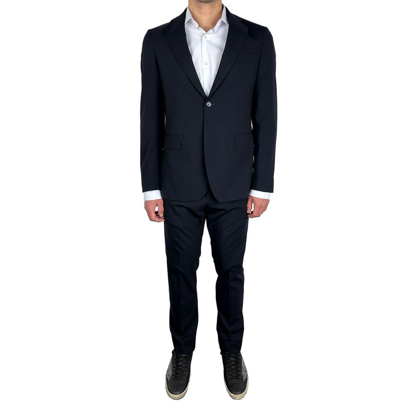 Aquascutum Elegant Navy Blue Two-Piece Suit