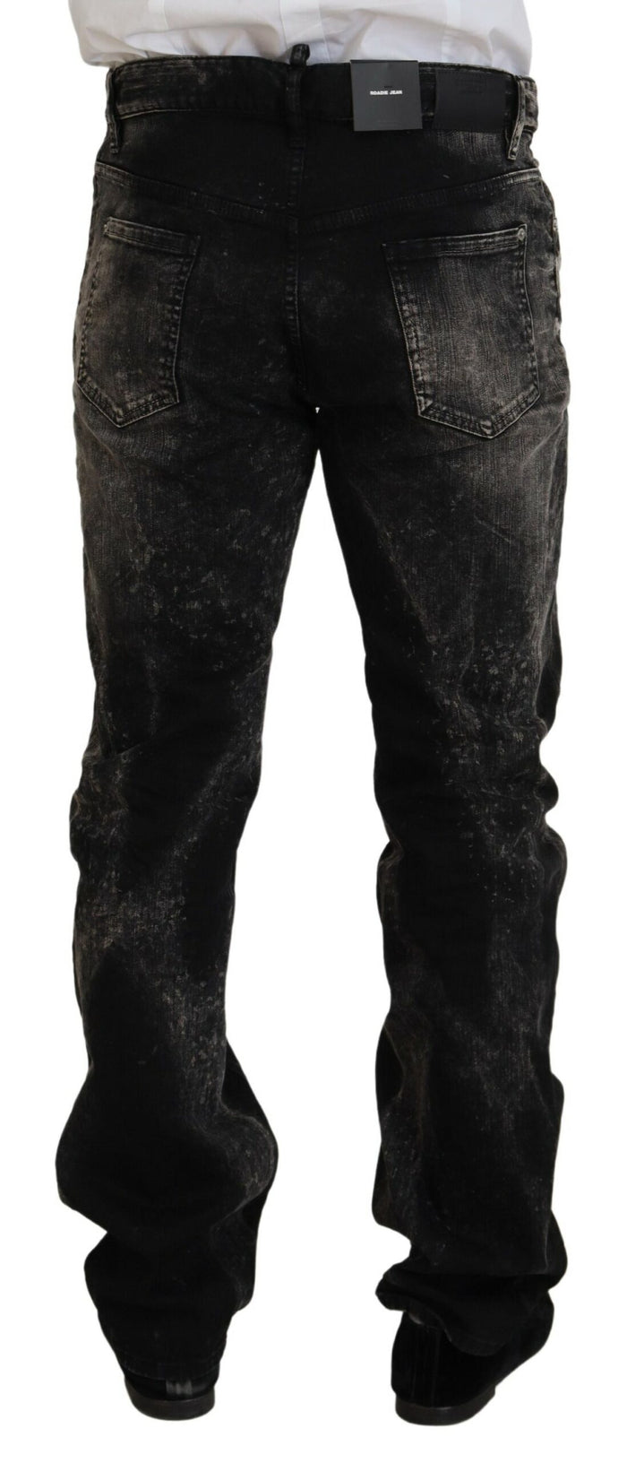 Dsquared² Black Washed Cotton Straight Fit Casual Denim Jeans