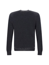 Schicker Fendi-Pullover aus grauer Wolle mit ikonischem Logo