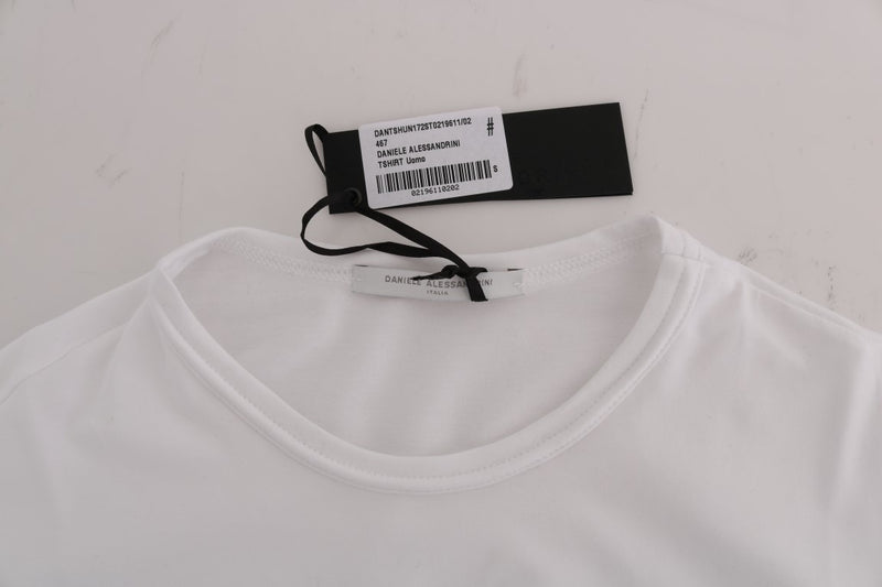 Daniele Alessandrini Elegantes weißes Baumwoll-T-Shirt mit Rundhalsausschnitt