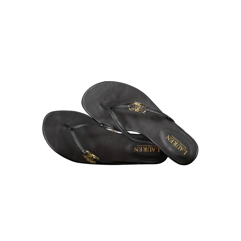 Ralph Lauren Black Leather Sandal