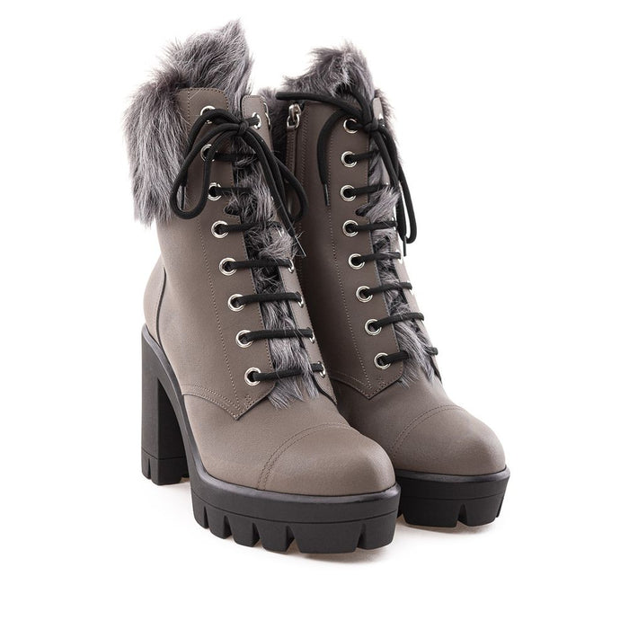 Giuseppe Zanotti Gray Eco Leather Boot