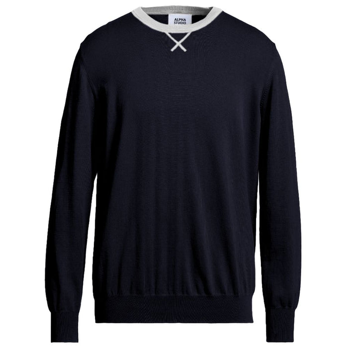 Alpha Studio Blue Wool Sweater