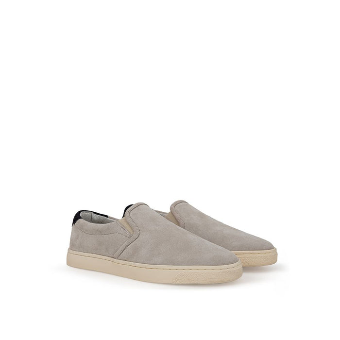 Brunello Cucinelli Gray Leather Sneaker