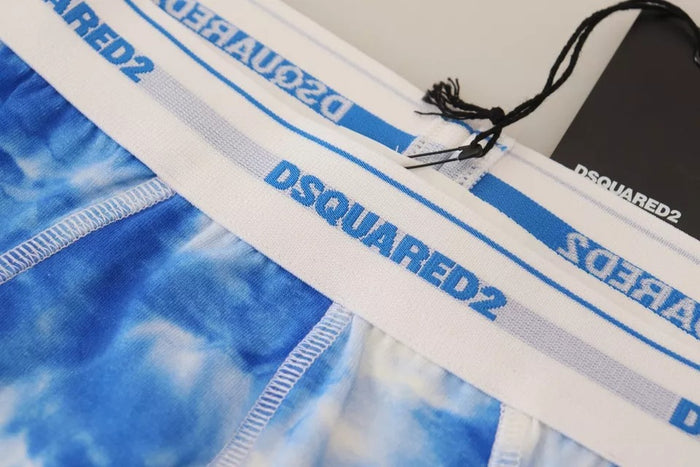 Dsquared² Blue Tie Dye Cotton Stretch Men Brief Underwear