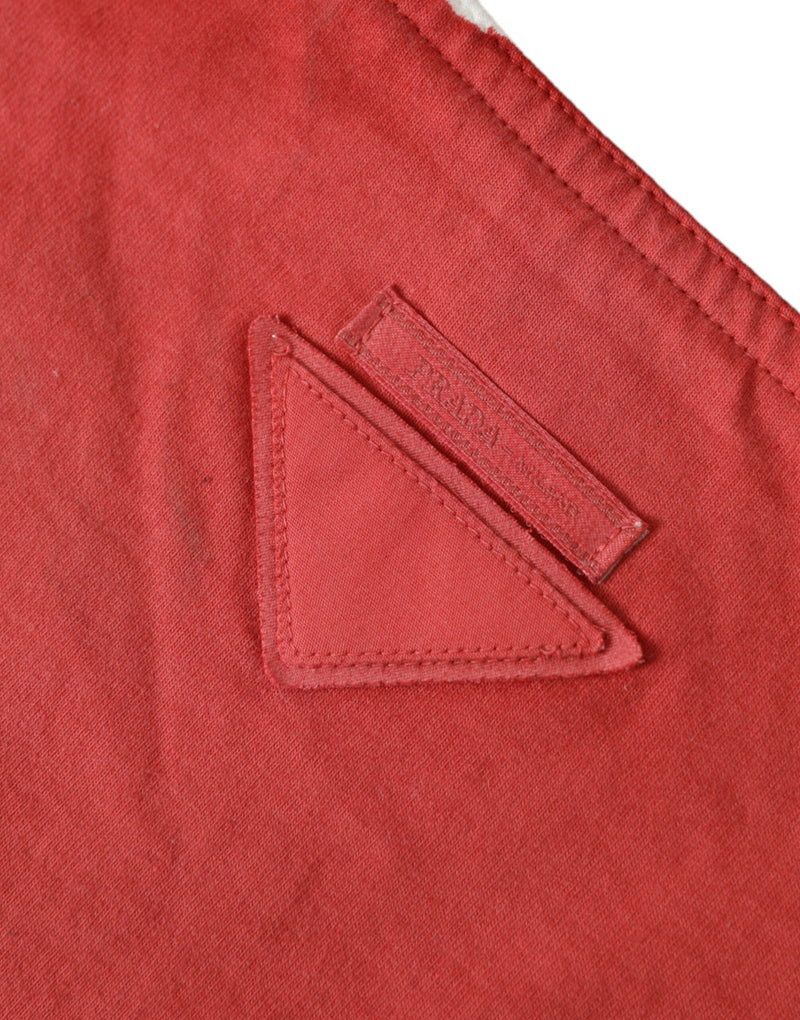 Prada Chic Einkaufstasche aus rotem und weißem Stoff