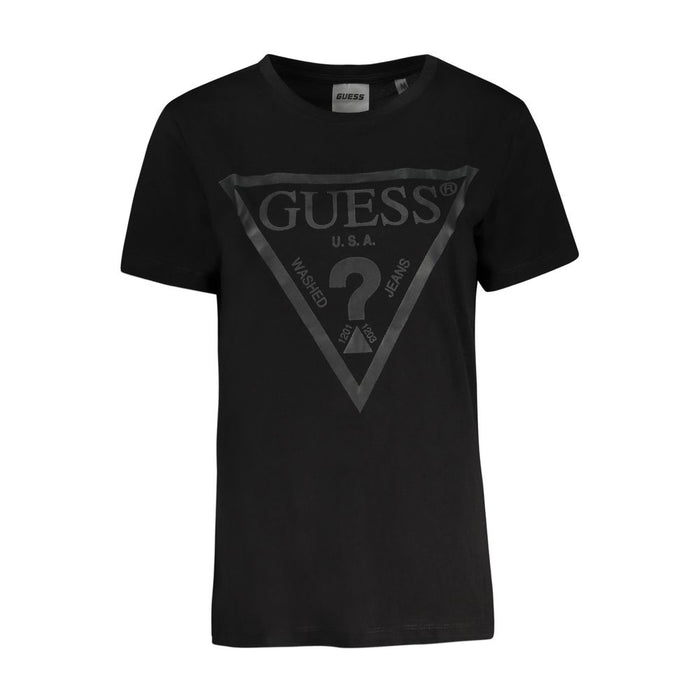 Guess Jeans Black Cotton Tops & T-Shirt