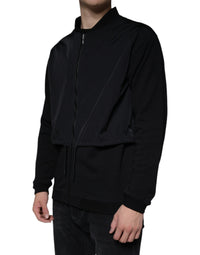 MSGM Black Cotton Full Zip Bomber Long Sleeves Jacket