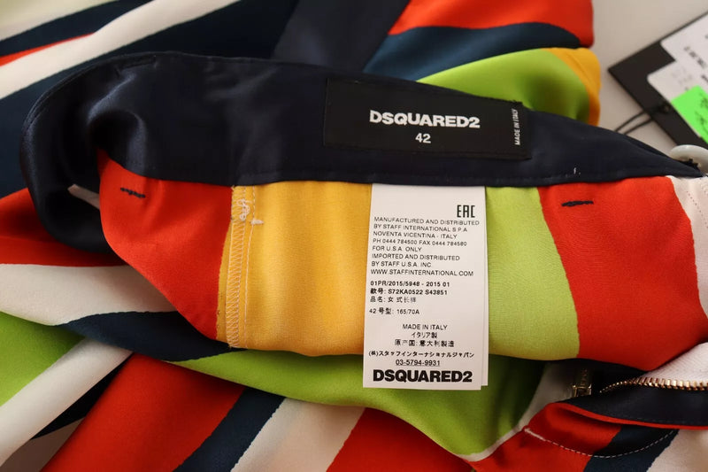 Dsquared² – Gerade geschnittene Hose mit mittelhohem Bund und bunten Streifen