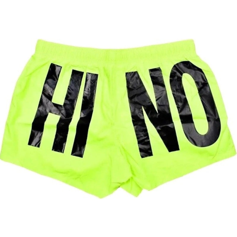 Moschino Brand Print Logo Bright Yellow Short Swim Shorts M