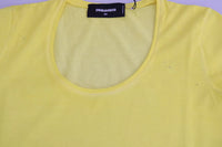 Dsquared² Gelbe Bluse mit Rundhalsausschnitt und kurzen Ärmeln