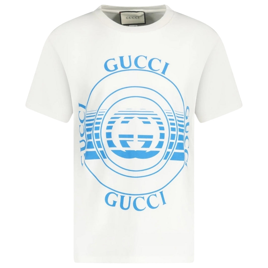 Gucci Record Logo Oversized Fit White T-Shirt S