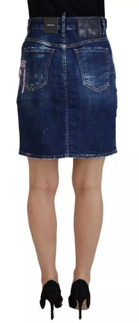 Dsquared² Blue Icon High Waist Denim Mini Boston Jean Skirt