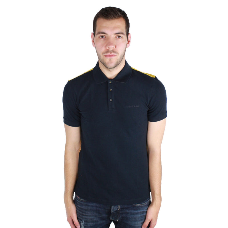 Armani Jeans Herren Poloshirt 6Y6F24 6Jptz 1579 Marineblau/Gelb