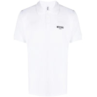 Moschino Swim Logo White Polo Shirt XS