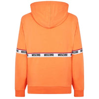 Moschino Branded Taped Chest Orange Hoodie XS