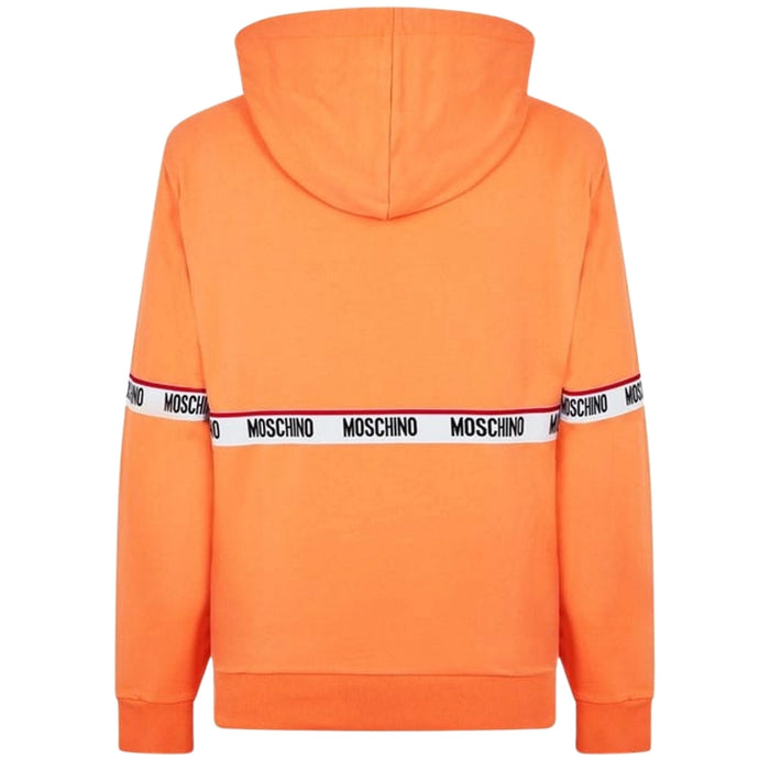 Moschino Branded Taped Chest Orange Hoodie XS