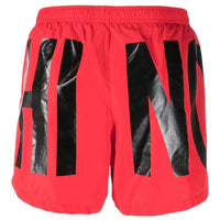 Moschino Brand Print Logo Red Short Swim Shorts XS