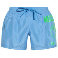 Moschino Large Milano Logo Light Blue Short Swim Shorts S