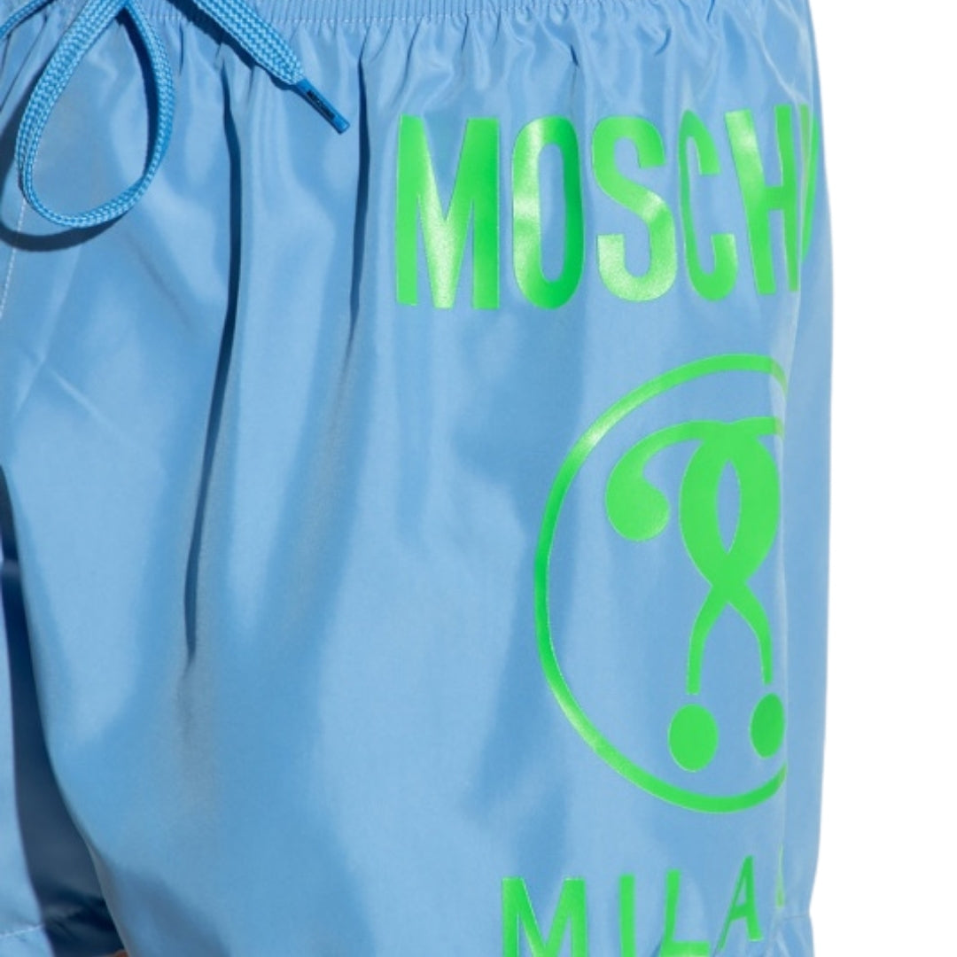 Moschino Large Milano Logo Light Blue Short Swim Shorts S