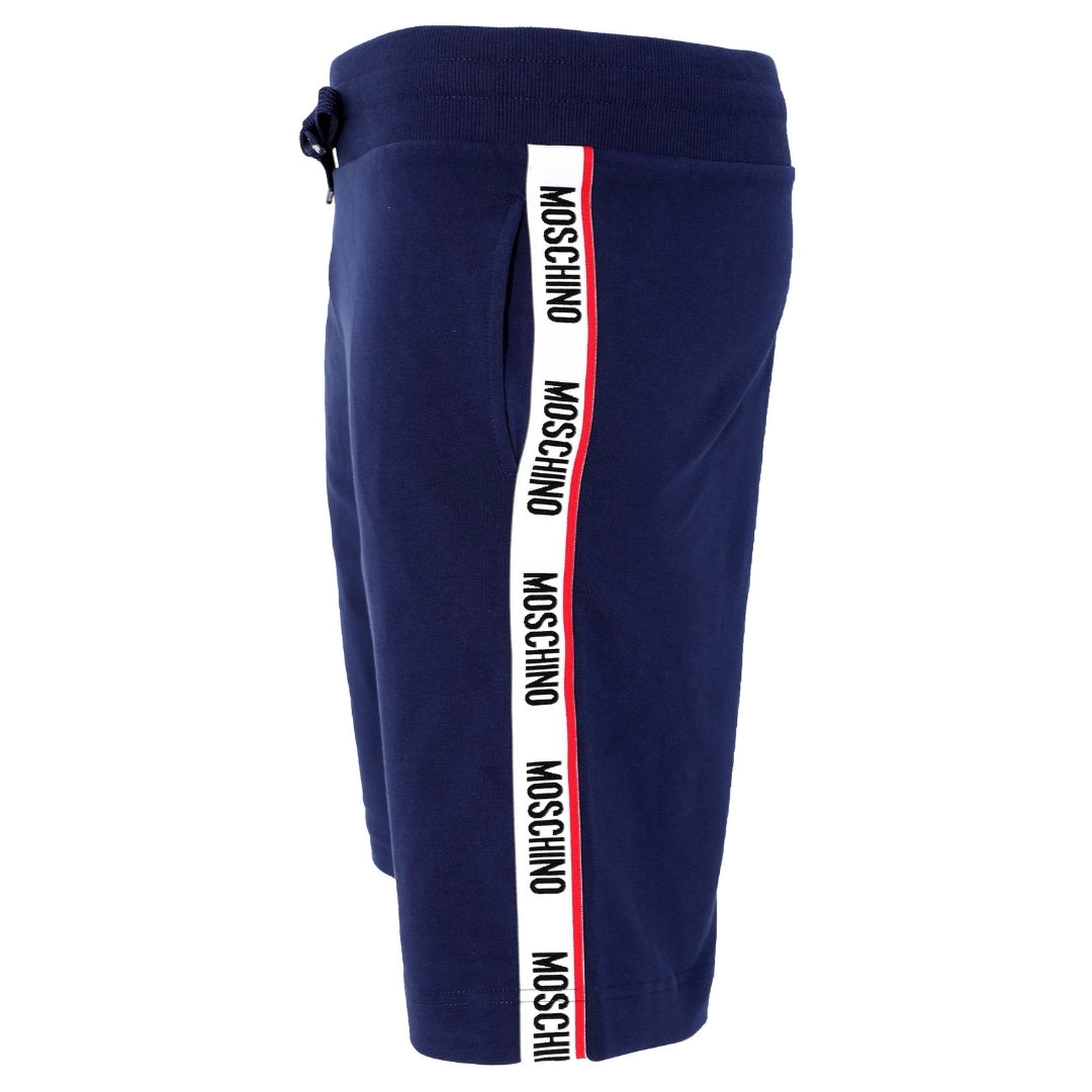 Moschino Branded Tape Legs Navy Blue Shorts S