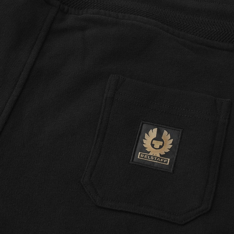 Belstaff Patch Logo Plain Black Sweatpants