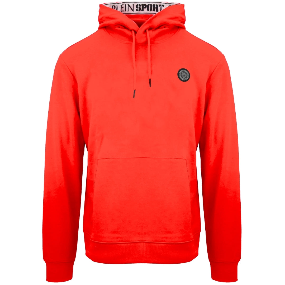 Plein Sport Large Scratch Logo Taped Hood Red Hoodie S