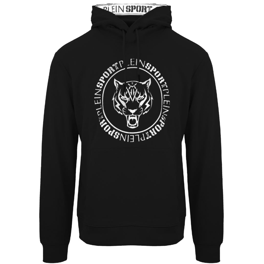 Plein Sport Circle Logo Taped Hood Black Hoodie