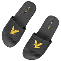 Lyle & Scott Logo Gunmetal Slides