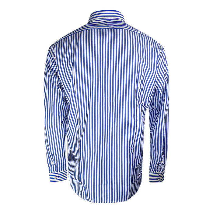 Aquascutum Striped Pattern Long Sleeve Blue Shirt