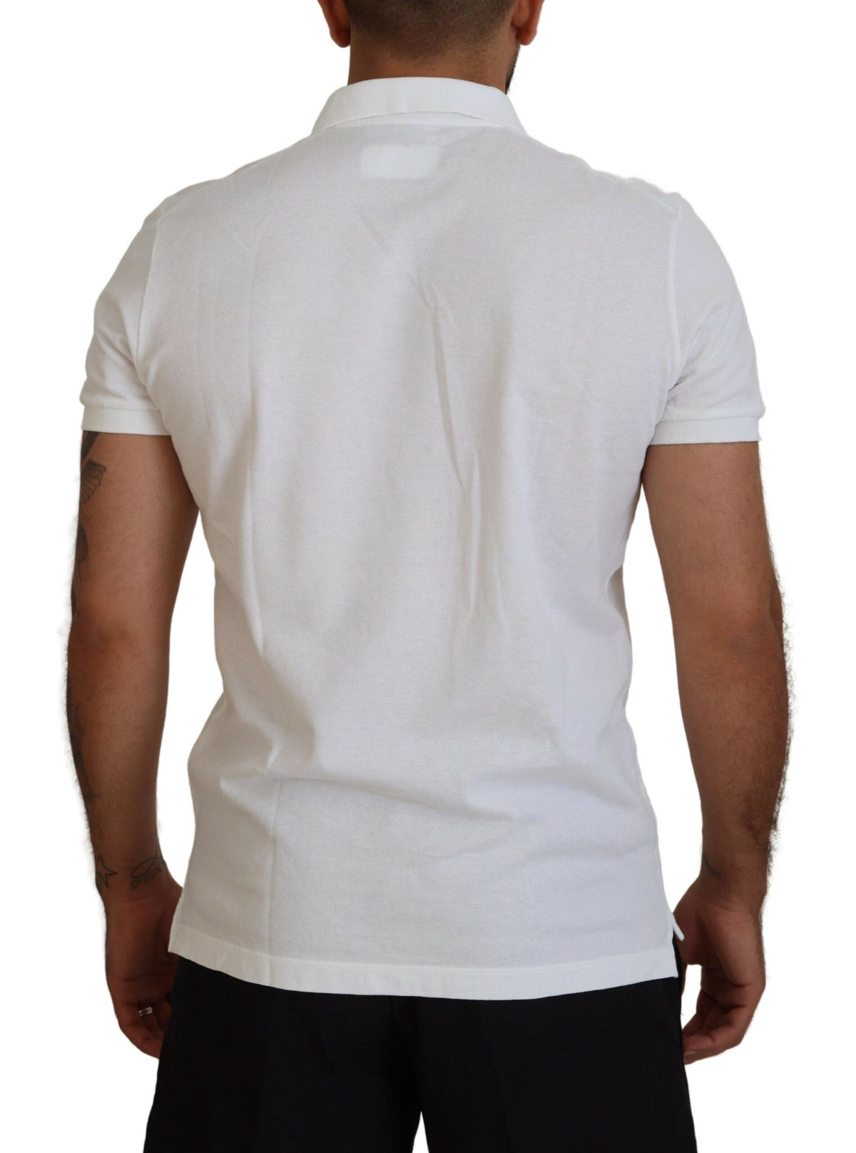 Dsquared² White Cotton Short Sleeves Collared T-shirt