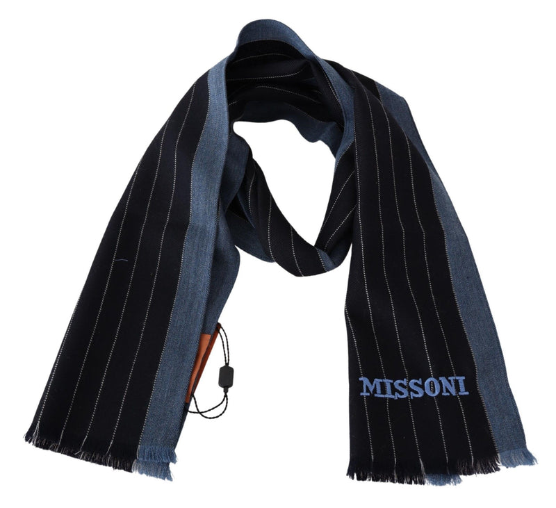Missoni Chic gestreifter Unisex-Schal aus Wolle und Seide