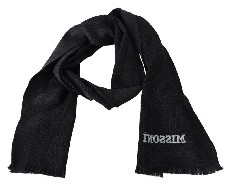 Missoni – Eleganter Schal aus Wollmischung mit Fransen in Grau