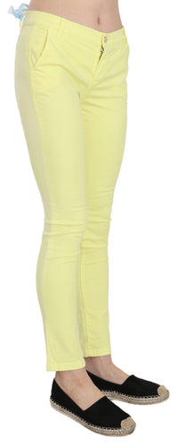 PINKO Schicke, gelbe Skinny-Freizeithose mit niedriger Taille