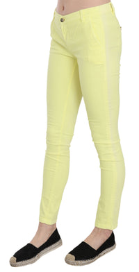 PINKO Schicke, gelbe Skinny-Freizeithose mit niedriger Taille