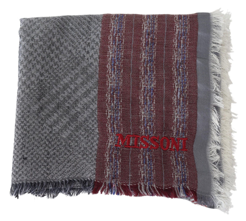 Missoni Elegant Wool Striped Logo Scarf