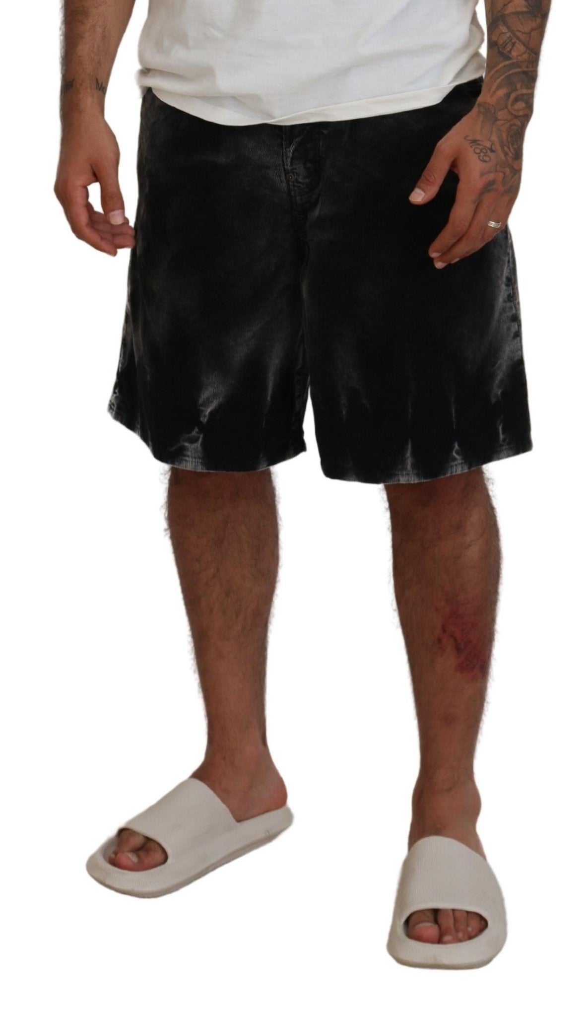 Dsquared² Gray Cotton Corduroy Bermuda Shorts