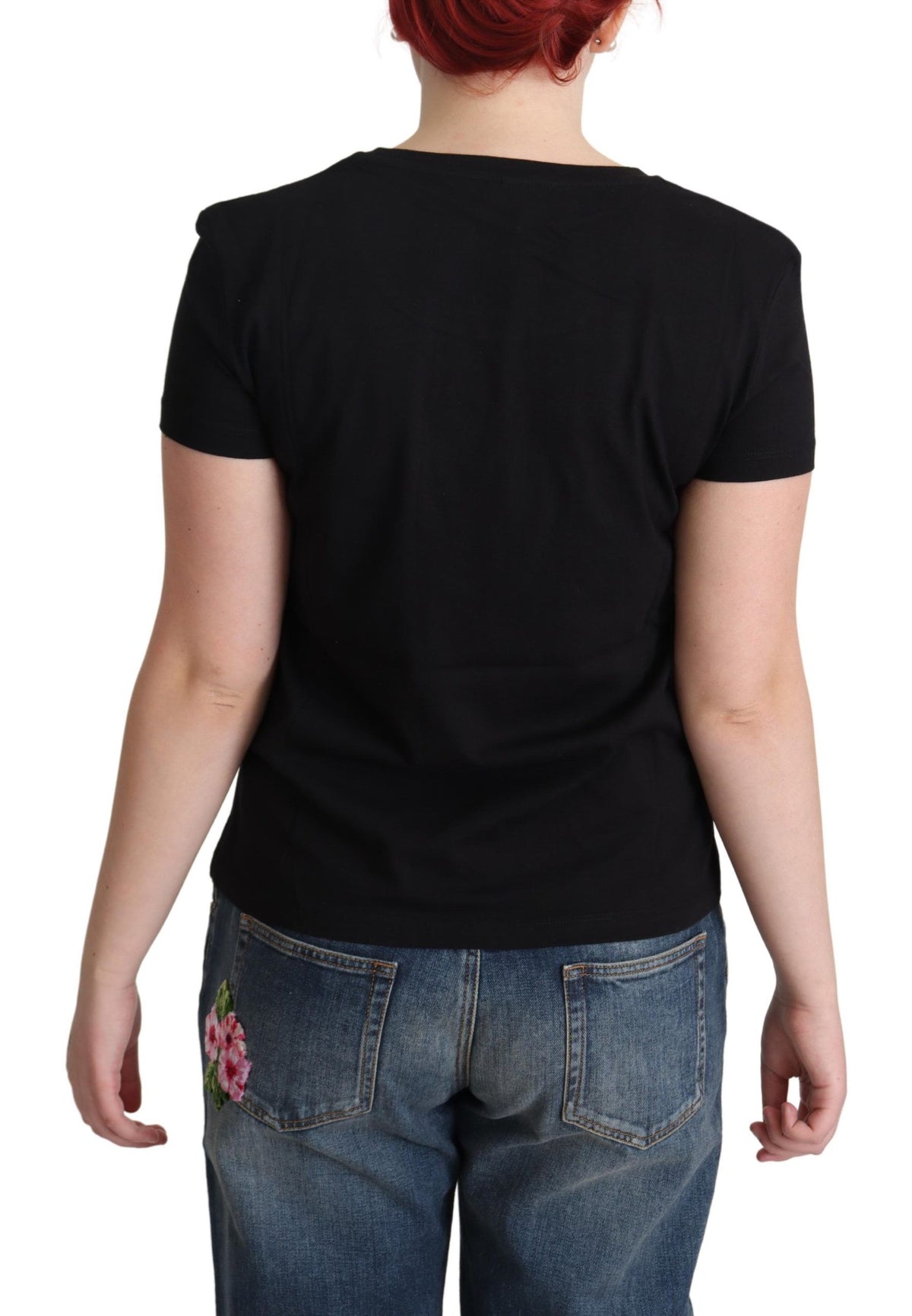 Moschino Elegantes schwarzes Baumwoll-T-Shirt mit Grafik