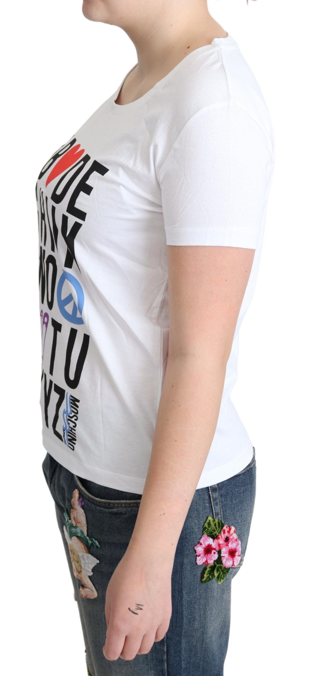 Moschino Chic T-Shirt aus Baumwolle mit Alphabet-Print