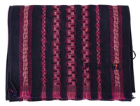Missoni – Eleganter, gestreifter Wollschal in Schwarz und Pink