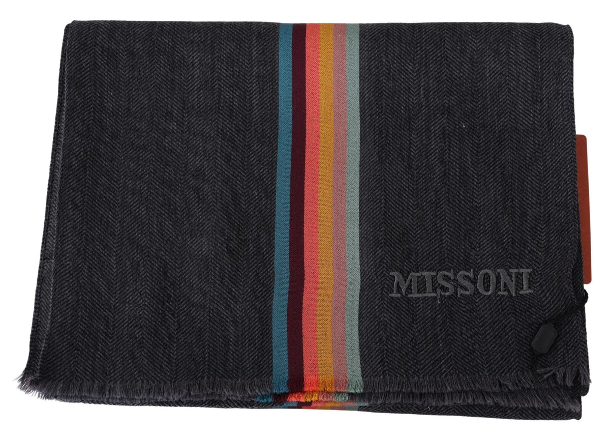 Missoni Eleganter gestreifter Schal aus Woll-Seiden-Mischung