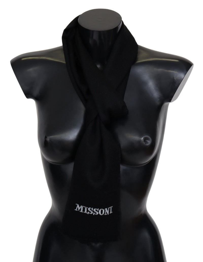 Missoni – Eleganter bestickter Wollschal in Schwarz