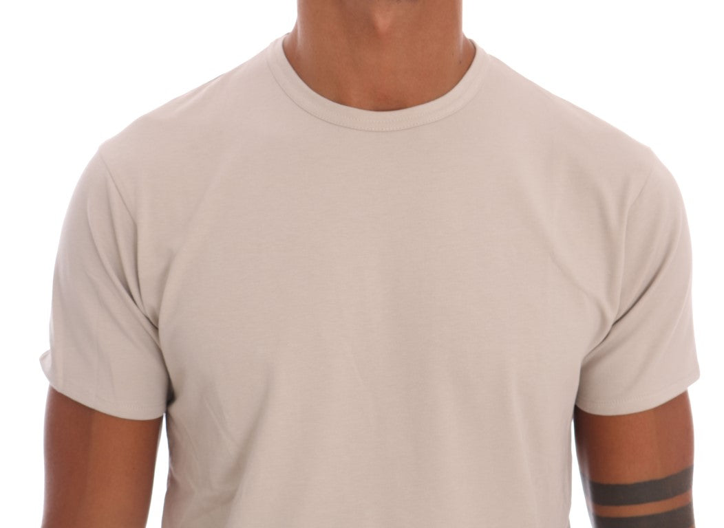 Daniele Alessandrini, Beiges T-Shirt mit Rundhalsausschnitt aus Baumwollmischung
