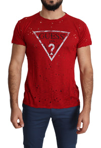 Guess – Strahlend rotes Baumwoll-T-Shirt, perfekt für den Alltagsstil