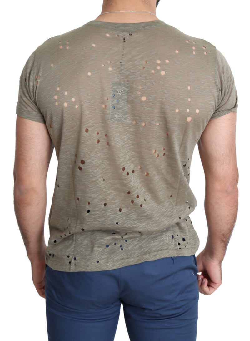 Guess – Schickes T-Shirt aus Stretch-Baumwolle in Braun