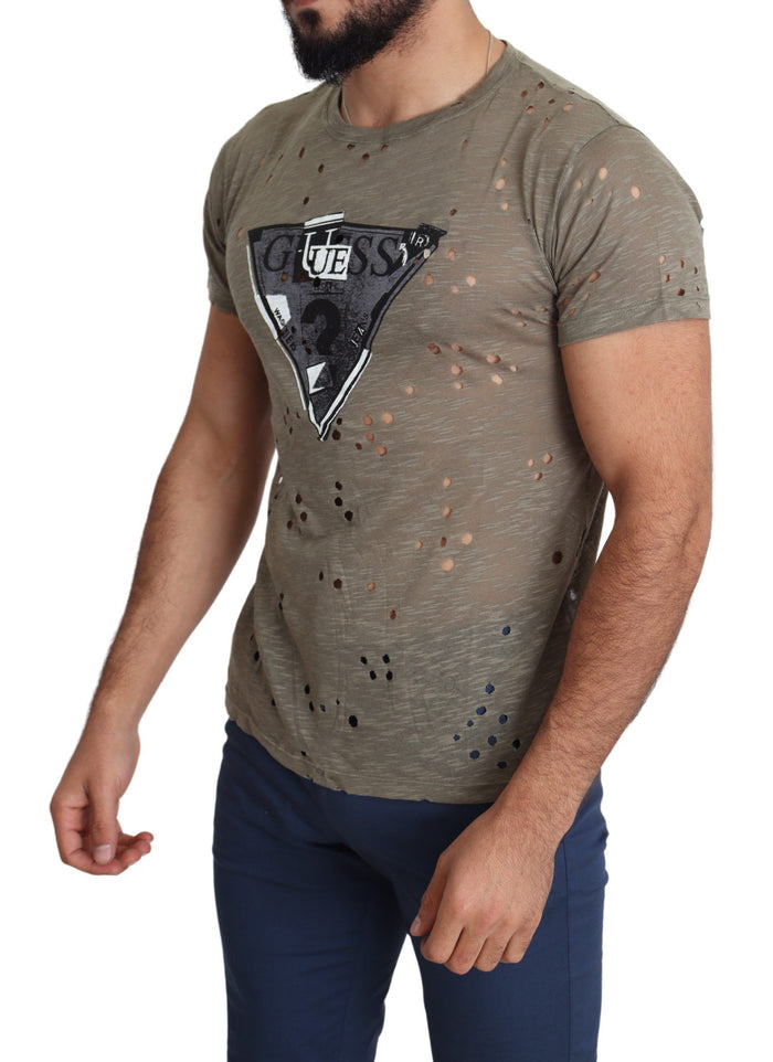 Guess – Schickes T-Shirt aus Baumwollstretch, Braun