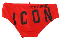 Dsquared² Rote Badehose mit ICON-Print