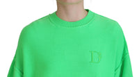 Dsquared² Green Logo Embroidery Women Long Sleeve Sweater