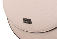 Karl Lagerfeld – Elegante Umhängetasche aus malvenfarbenem und hellrosa Leder