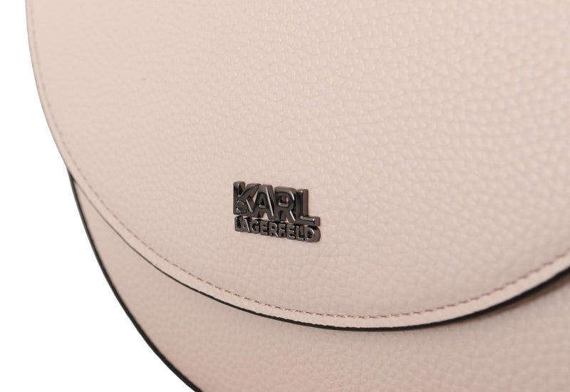 Karl Lagerfeld – Elegante Umhängetasche aus malvenfarbenem und hellrosa Leder